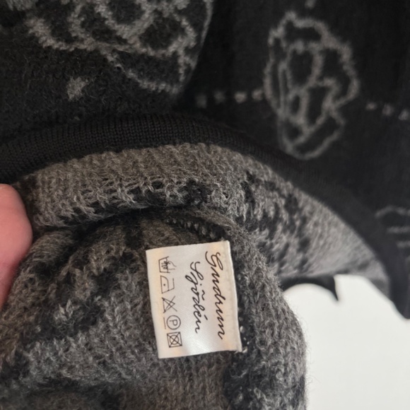 GUDRUN SJODEN GRAY/ BACK WOOL KL HOODIE FLORAL COAT - Picture 9 of 16